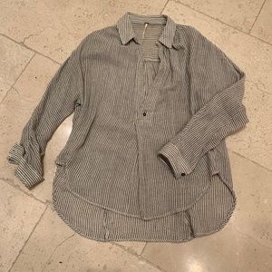 Anthropologie Blue/White Stripe Blouse